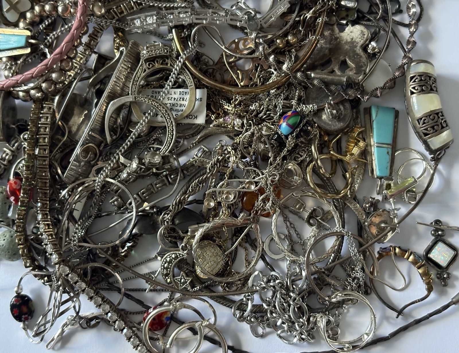 Vintage Sterling Silver Jewelry Lot 925 Scrap Repair Repurpose 457.9 Grams
