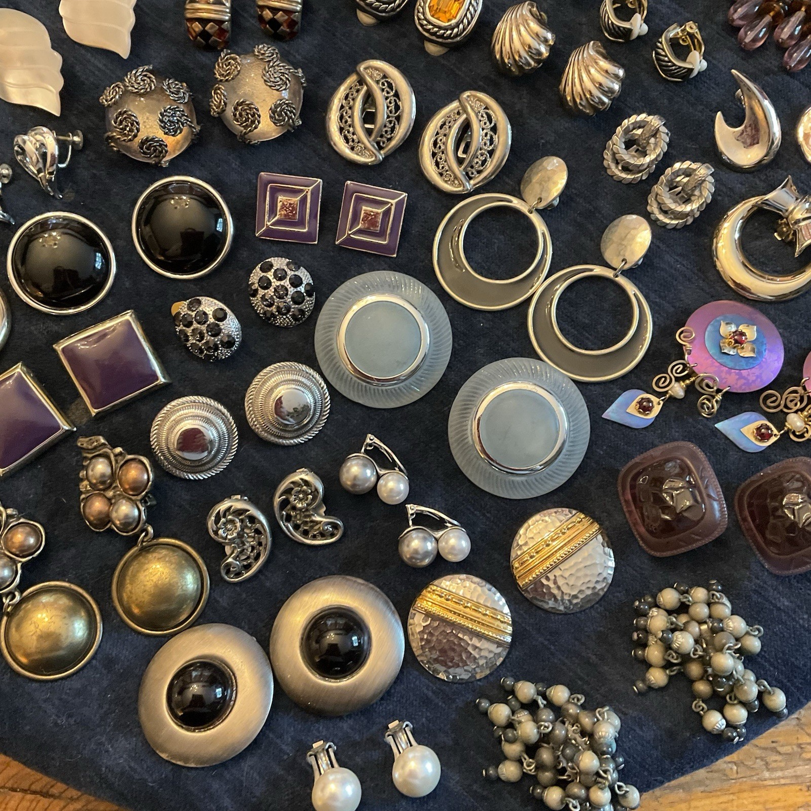 HUGE Lot Vintage Clip On Screw back Earrings TRIFARI Corolite Coro Marino Napier