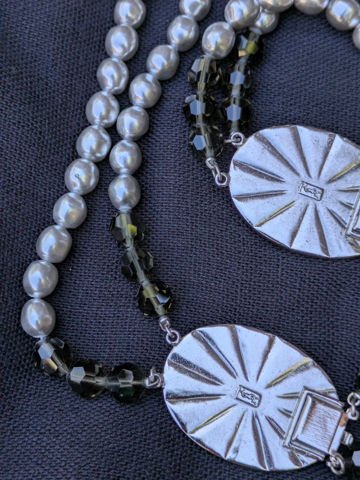 Vintage YSL Yves Saint Laurent Faux Baroque Pearl Necklace & Bracelet Set C46