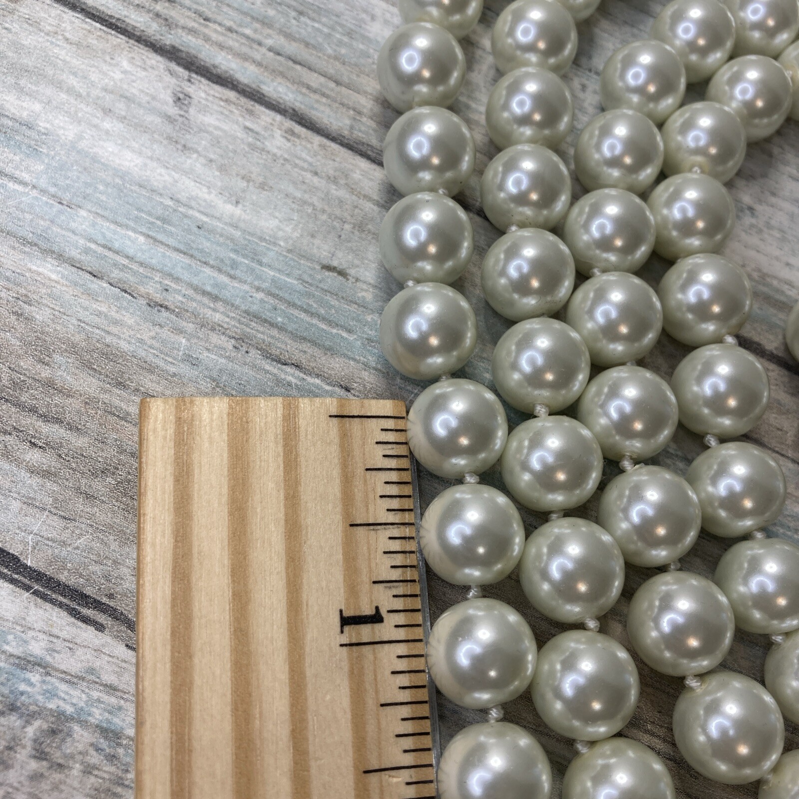 CHICO’S single Knotted Faux Pearl Glass Beads NECKLACE 64″ NWOT