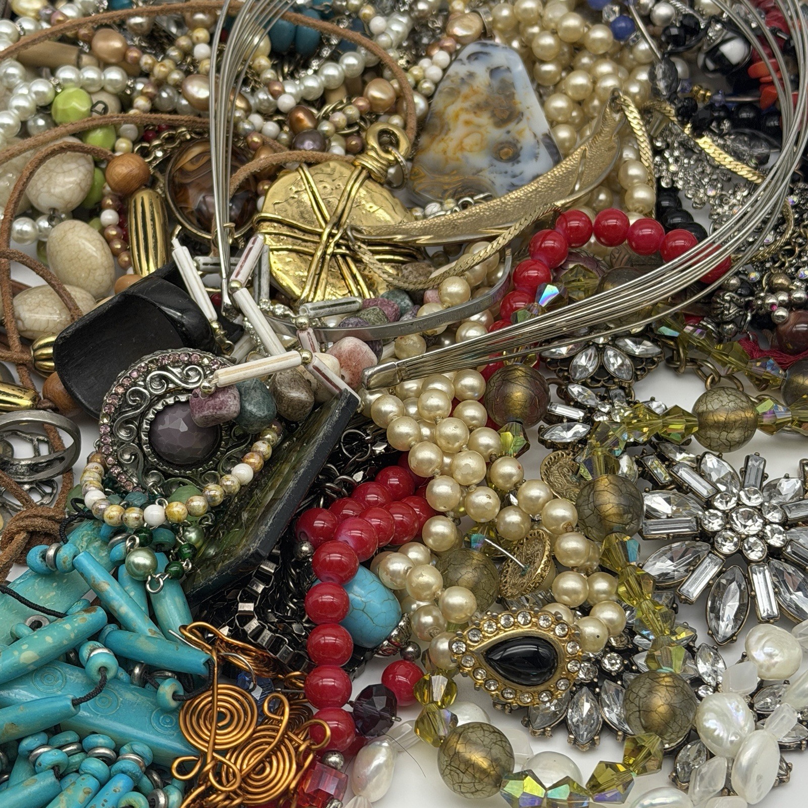 Junk Drawer Costume Jewelry Lot Estate Wearable Repair Craft Vtg Mod 3 Lbs