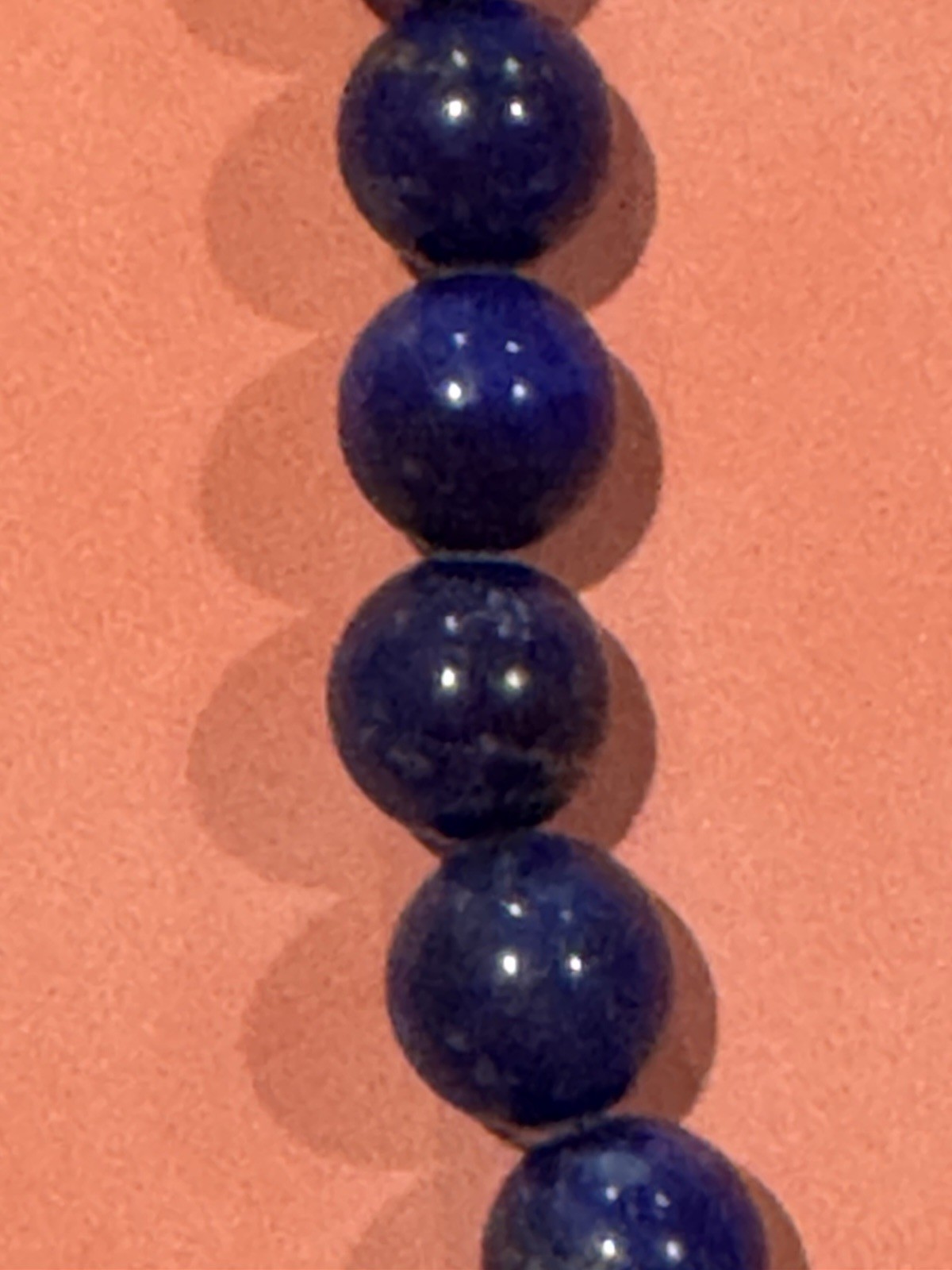 vintage lapis lazuli necklace Large Beads Excellent Colors Restring Or Wearable