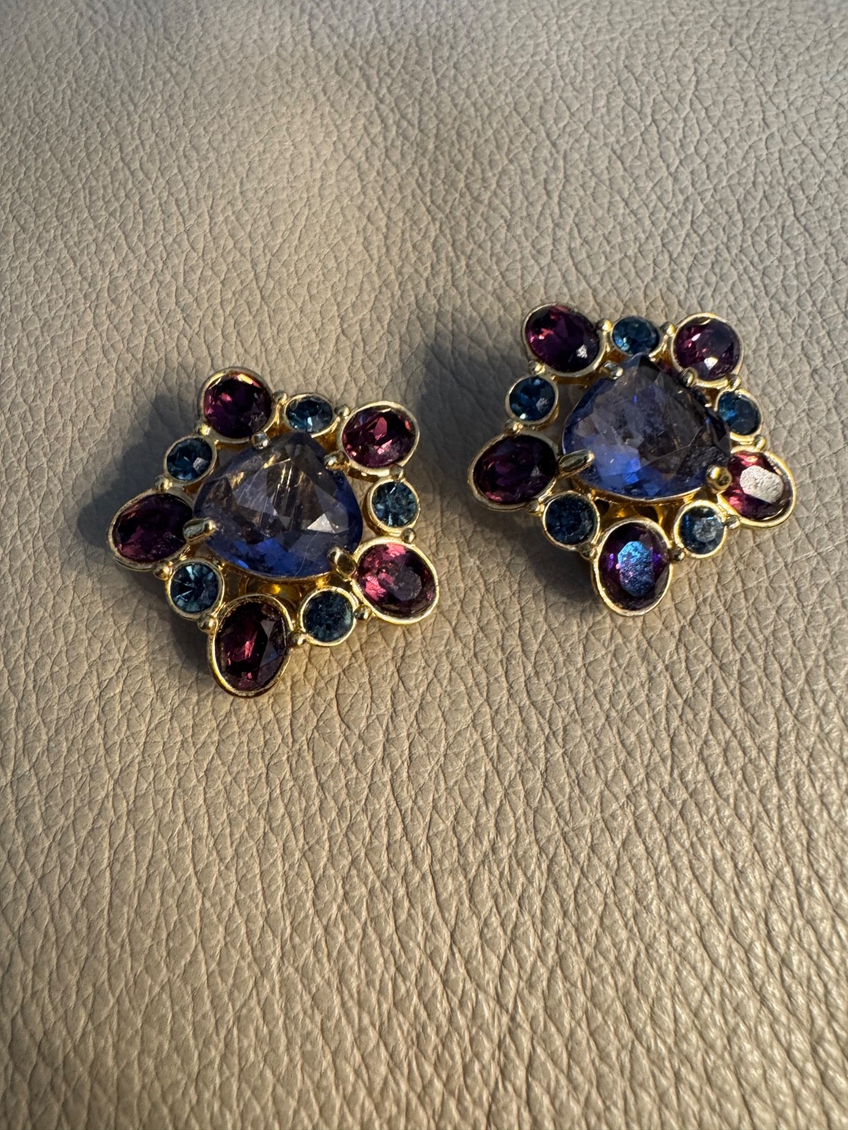 Swarovski Multi-Gemstone Clip On Earrings