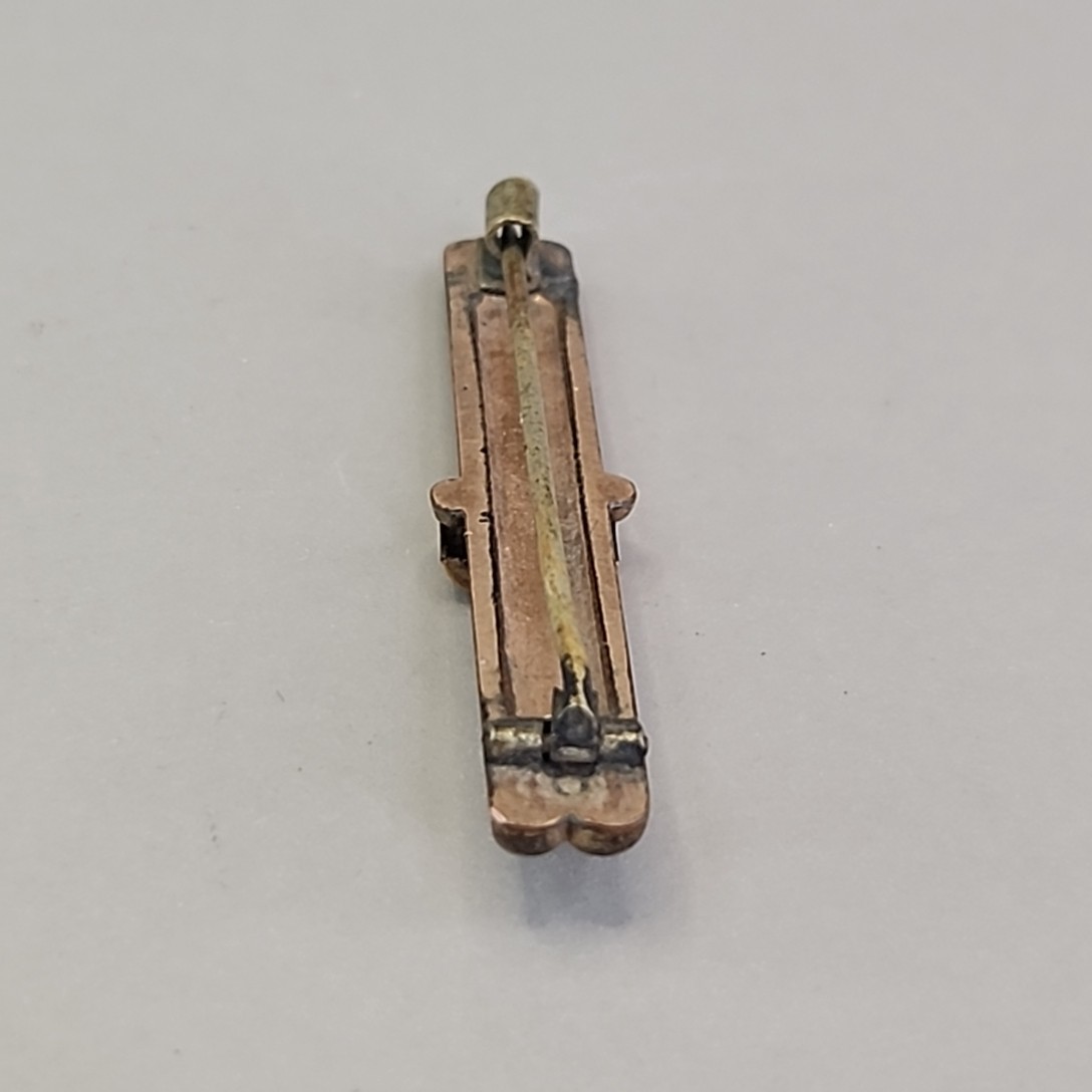 Antique Victorian Bar Brooch Etched Gold Filled Tube Hinge Edwardian 47mm