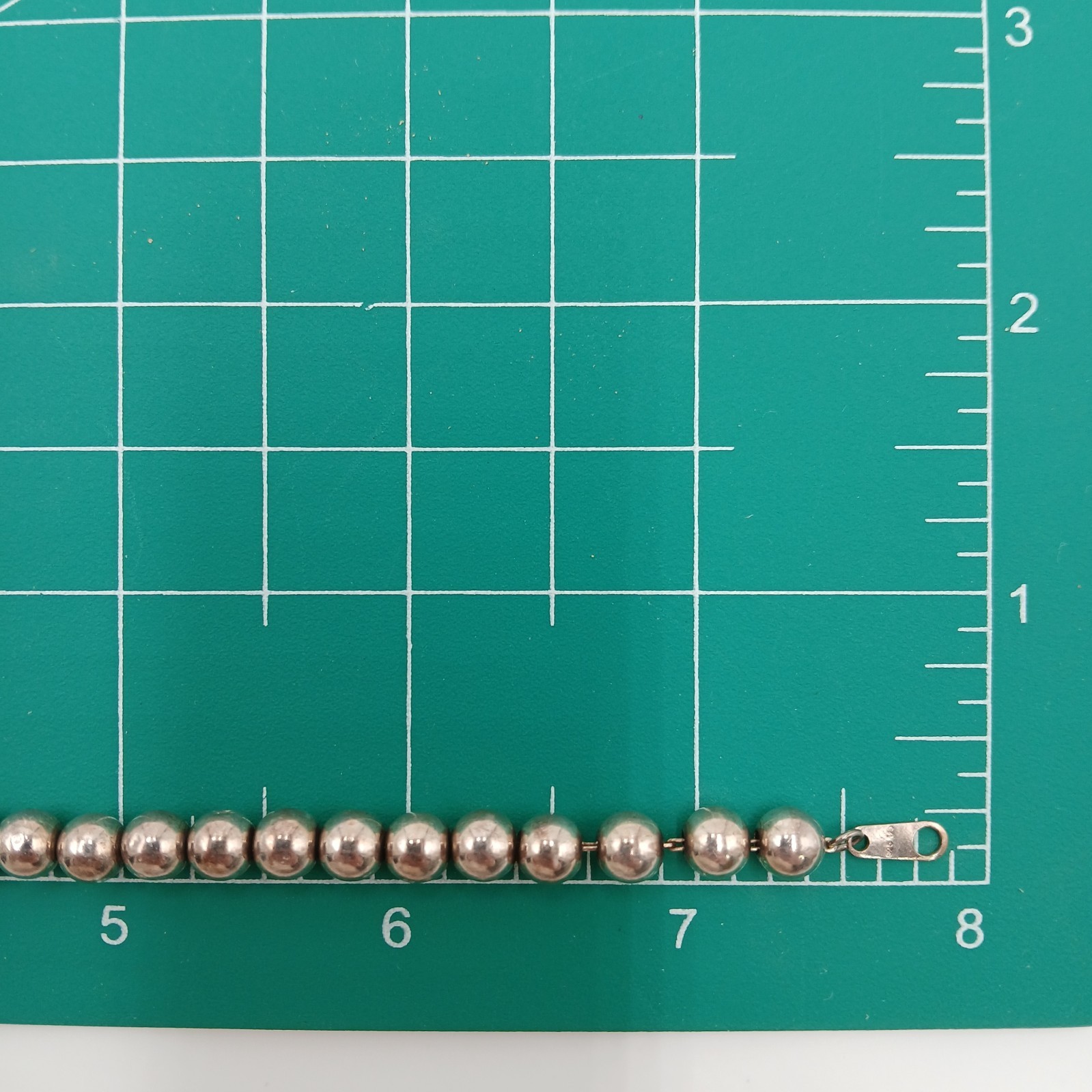 VTG 925 MO Ball Bead Bracelet Unisex 7.5in Sterling Silver 7gtw Thick Sturdy
