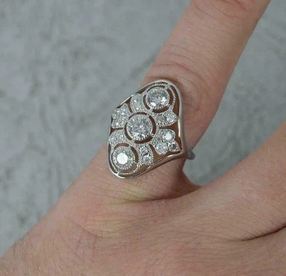 2Ct Art Deco Style Created Diamond Anniversary Engagement 14K White Gold FN Ring