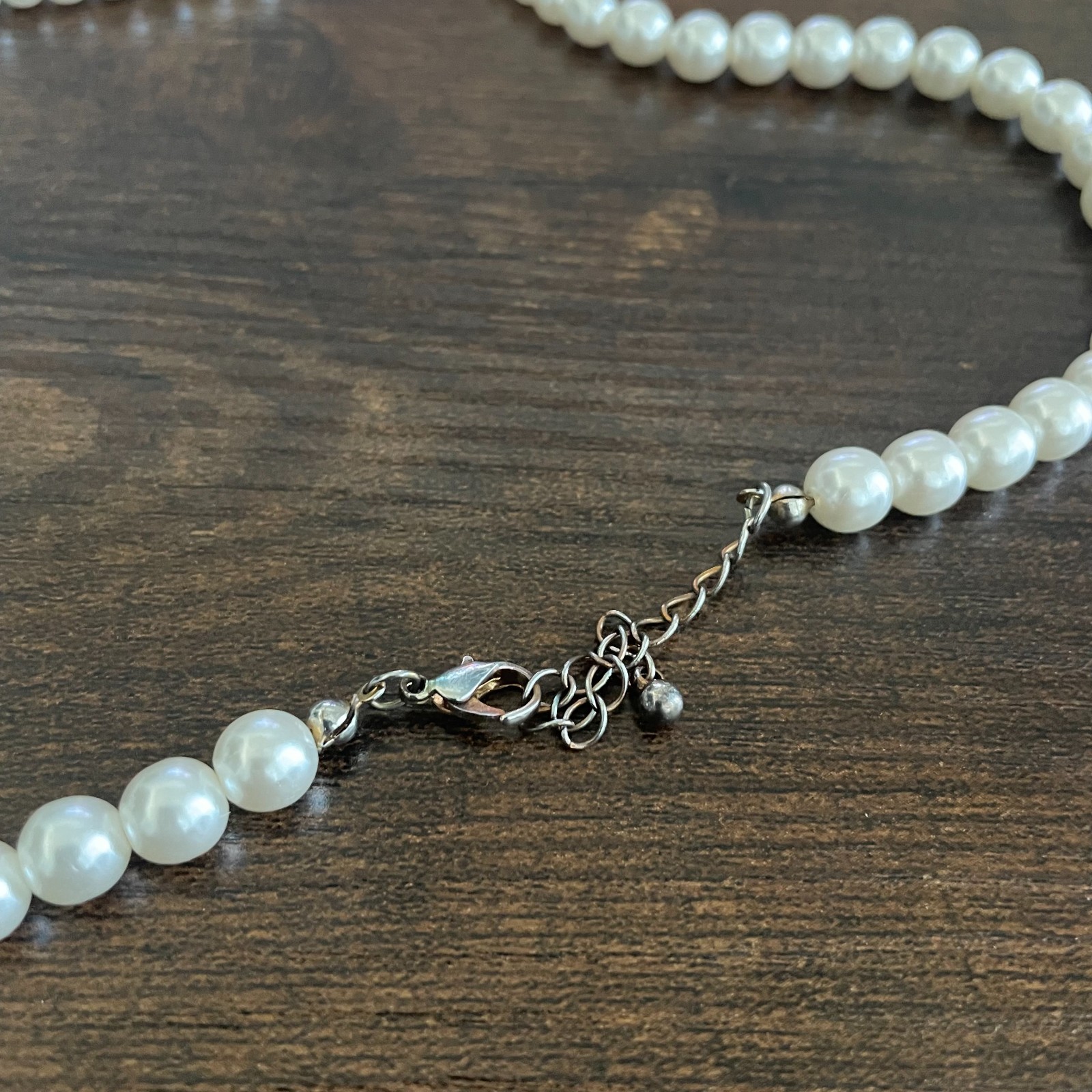Vintage Women’s Faux Pearl Necklace Pink Oval Victorian Style Pendant Jewelry