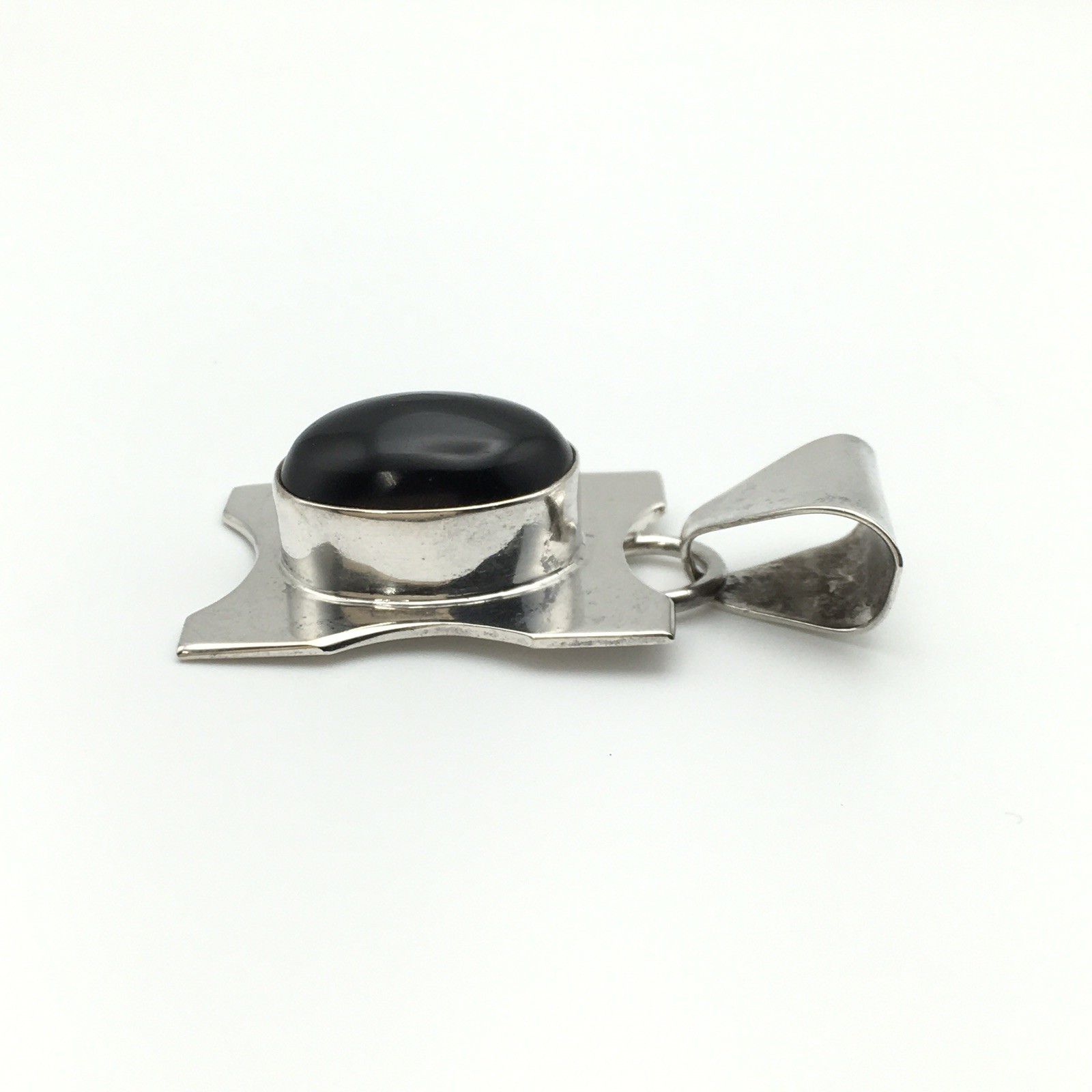 20.4g Vintage Sterling Silver TAXCO Black Onyx Pendant Marked Mexico 925 #32
