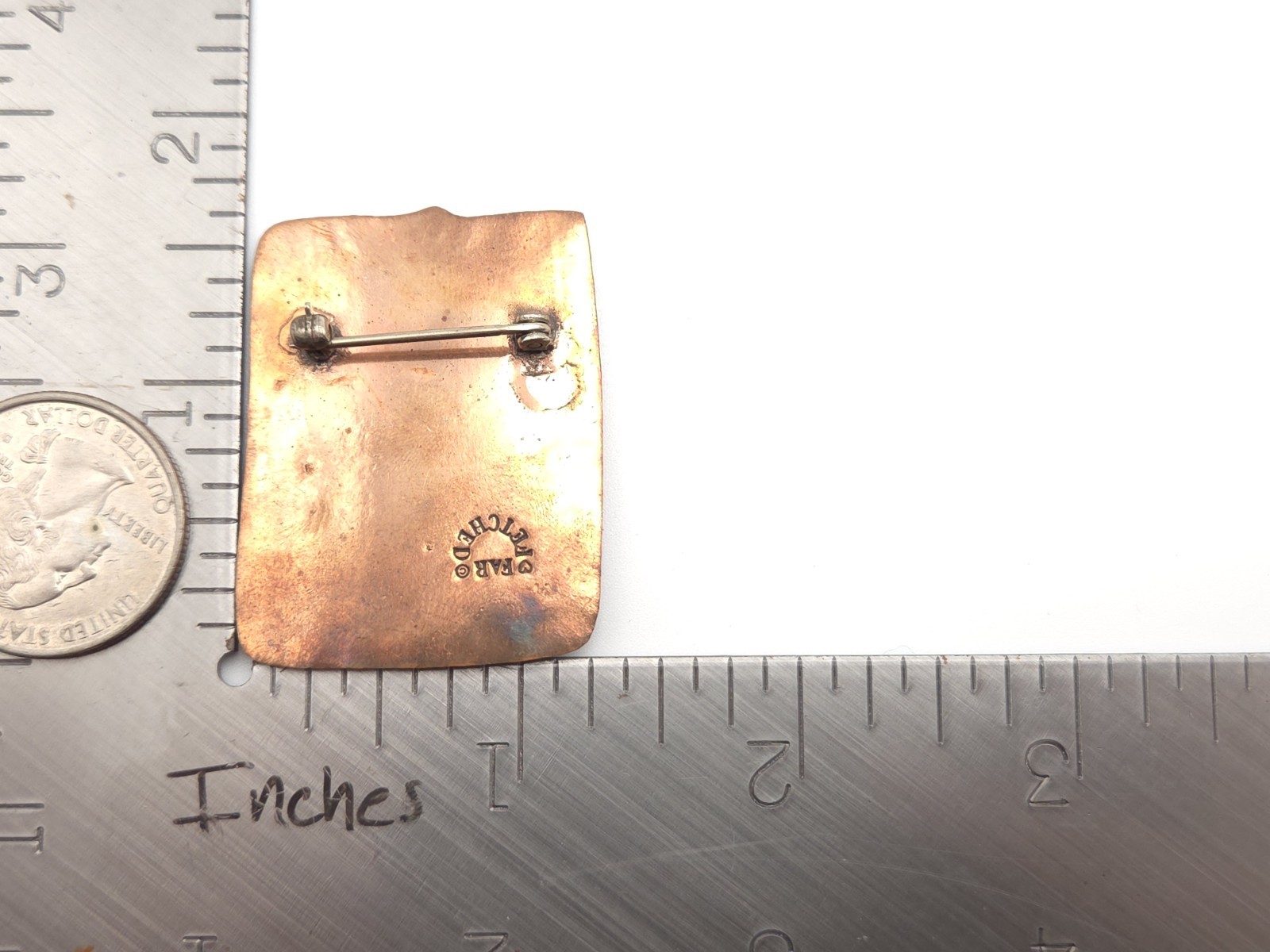 Vintage Sterling Copper Brass Christmas Tree Dog Ornament Holiday Brooch Pin