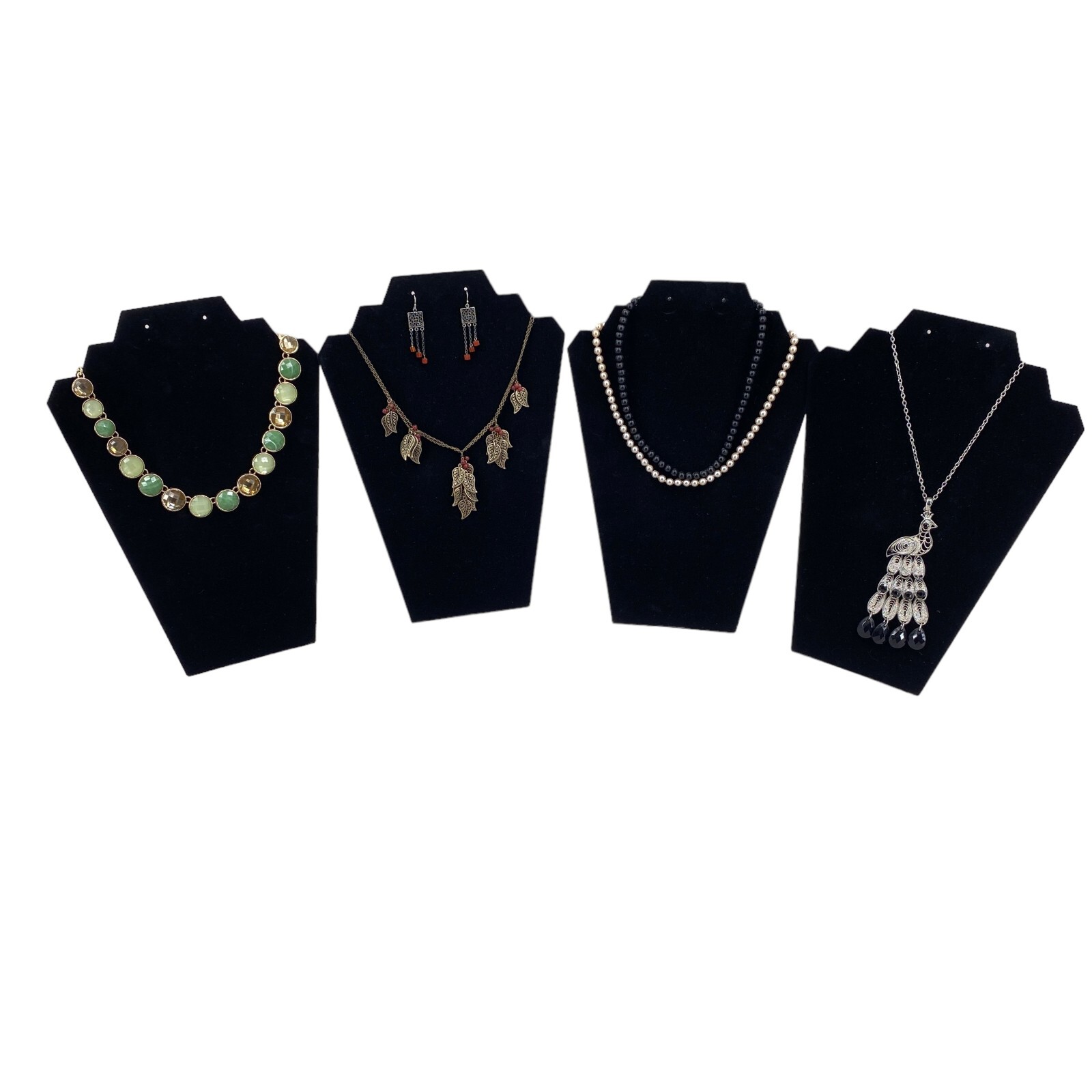 Costume Jewelry Lot of 4 with Assorted Colors/Sizes Necklaces