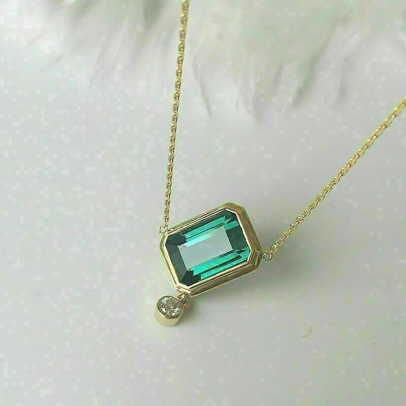 Art Deco Lab created Diamond Purpose & Love Gift Pendent 14K Yellow Gold Finish