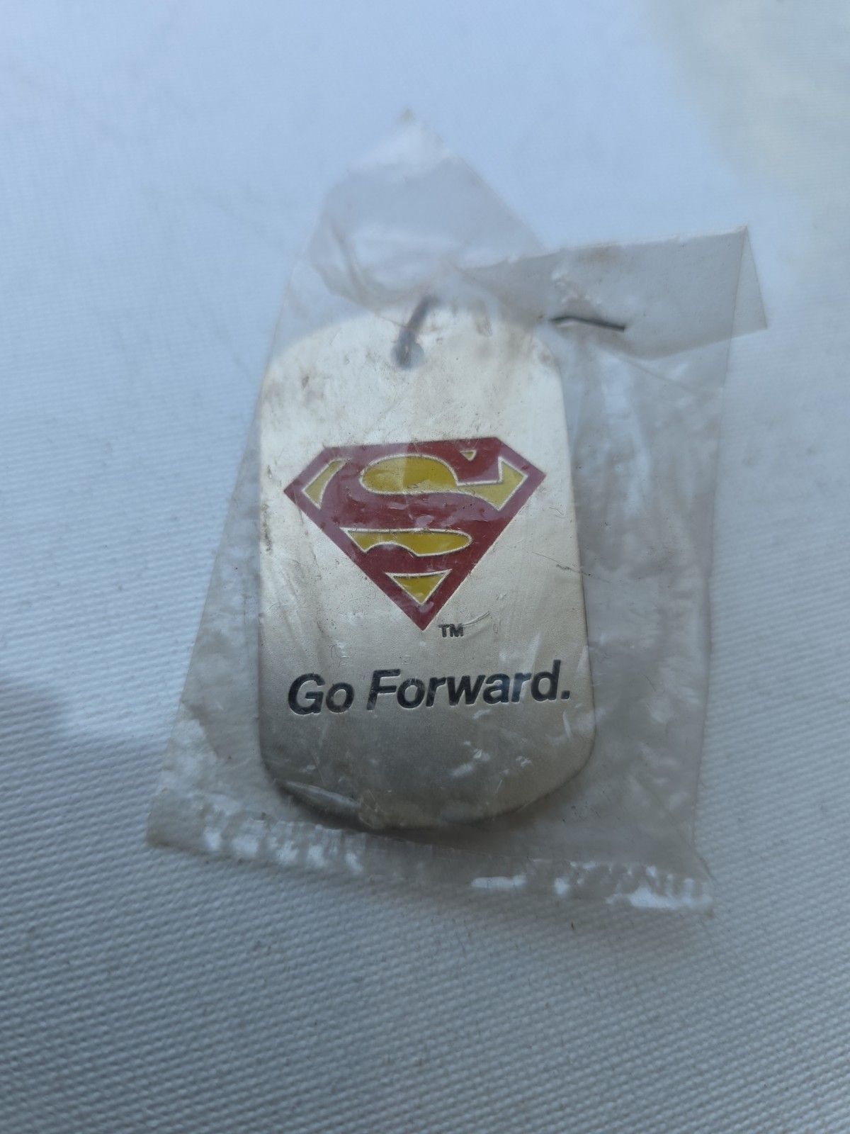 Christopher Reeve Foundation, Superman “Go Forward.” Keychain, Dog Tag TM & DC
