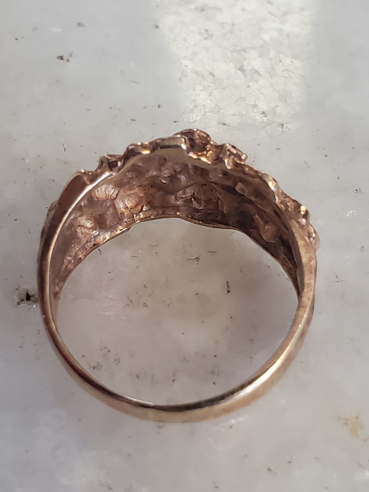 Vintage 14K Gold Plated Nugget Ring Size 6.5