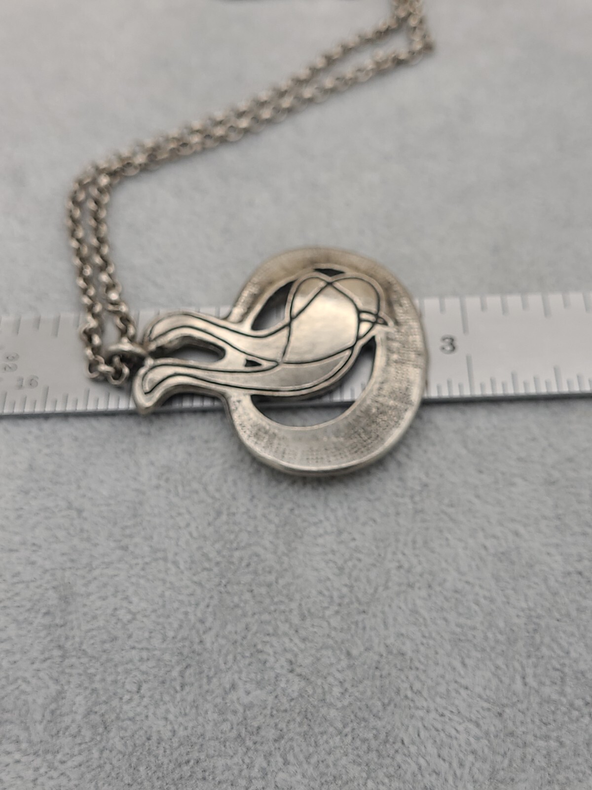 Vintage Eivind Hillestad Norway Pewter Signed EH Pendant Necklace 1960’s