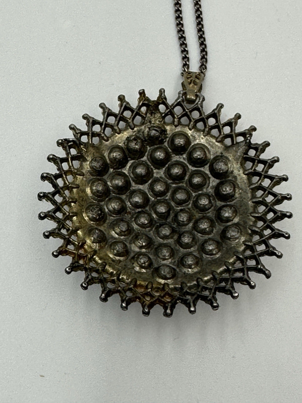 Little Nemo Rhinestone Pendant Necklace 1940s Pot Metal 18 In Beautiful Vintage