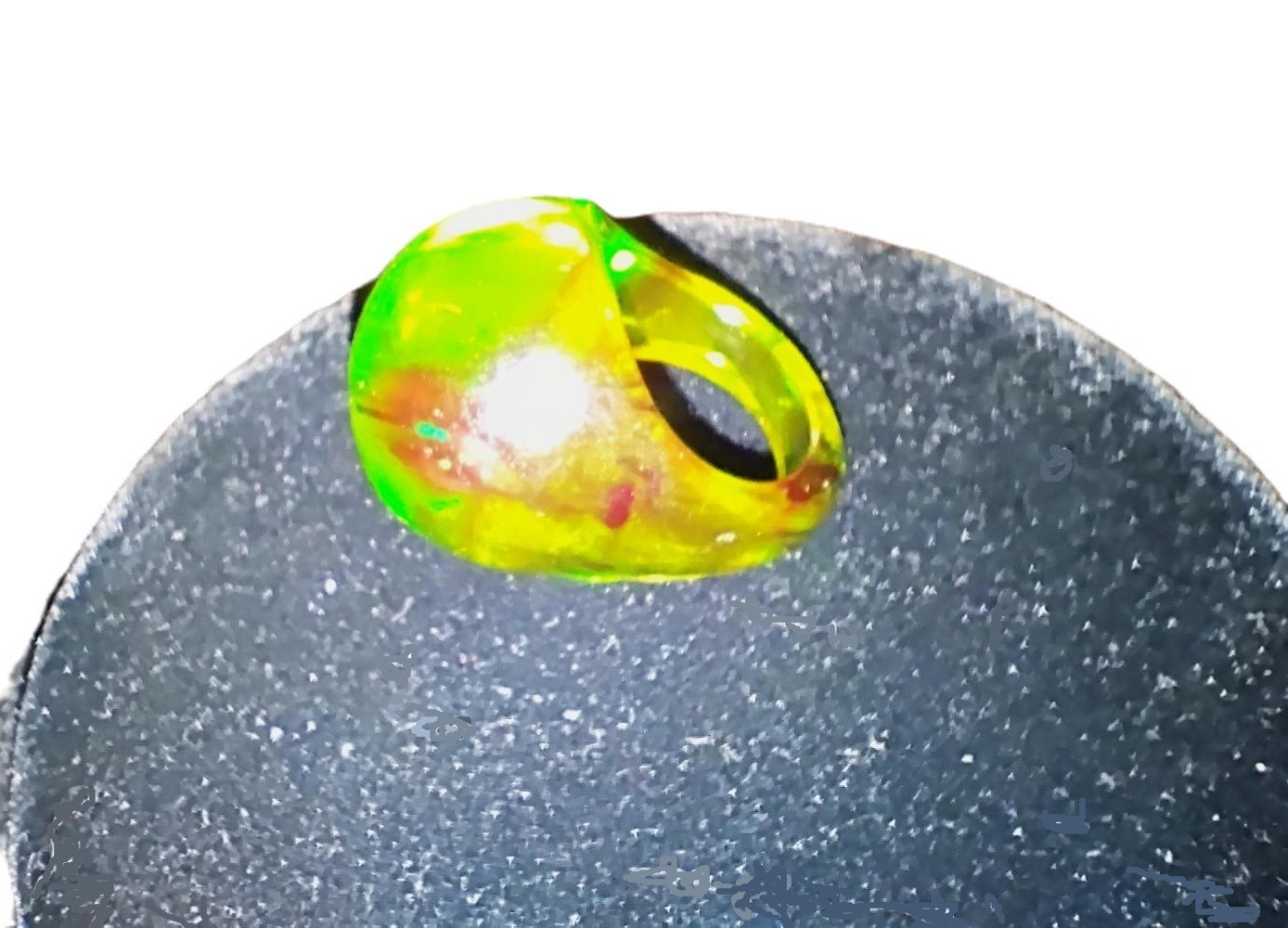 vintage 1960’s Green Lucite Bubble Dome Ring size 8.5