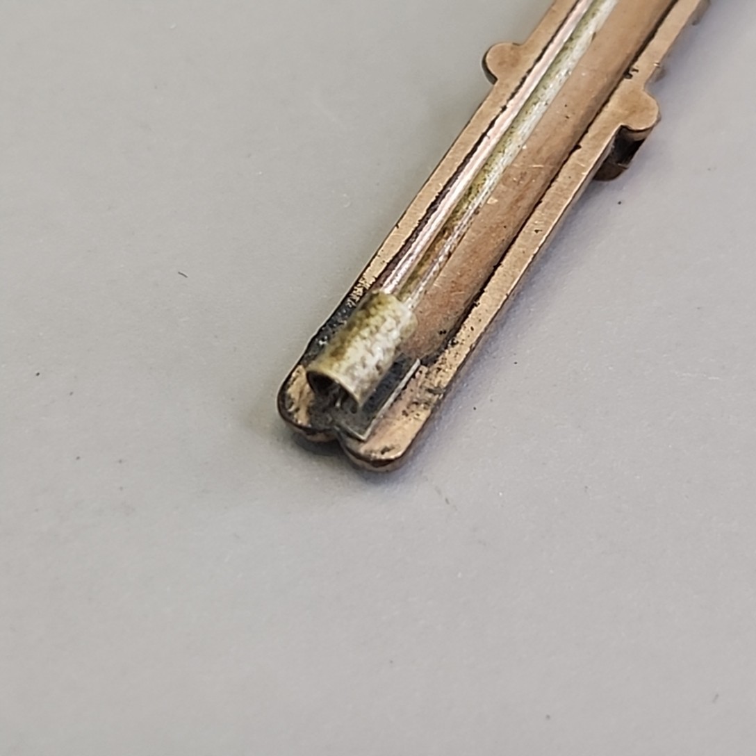 Antique Victorian Bar Brooch Etched Gold Filled Tube Hinge Edwardian 47mm