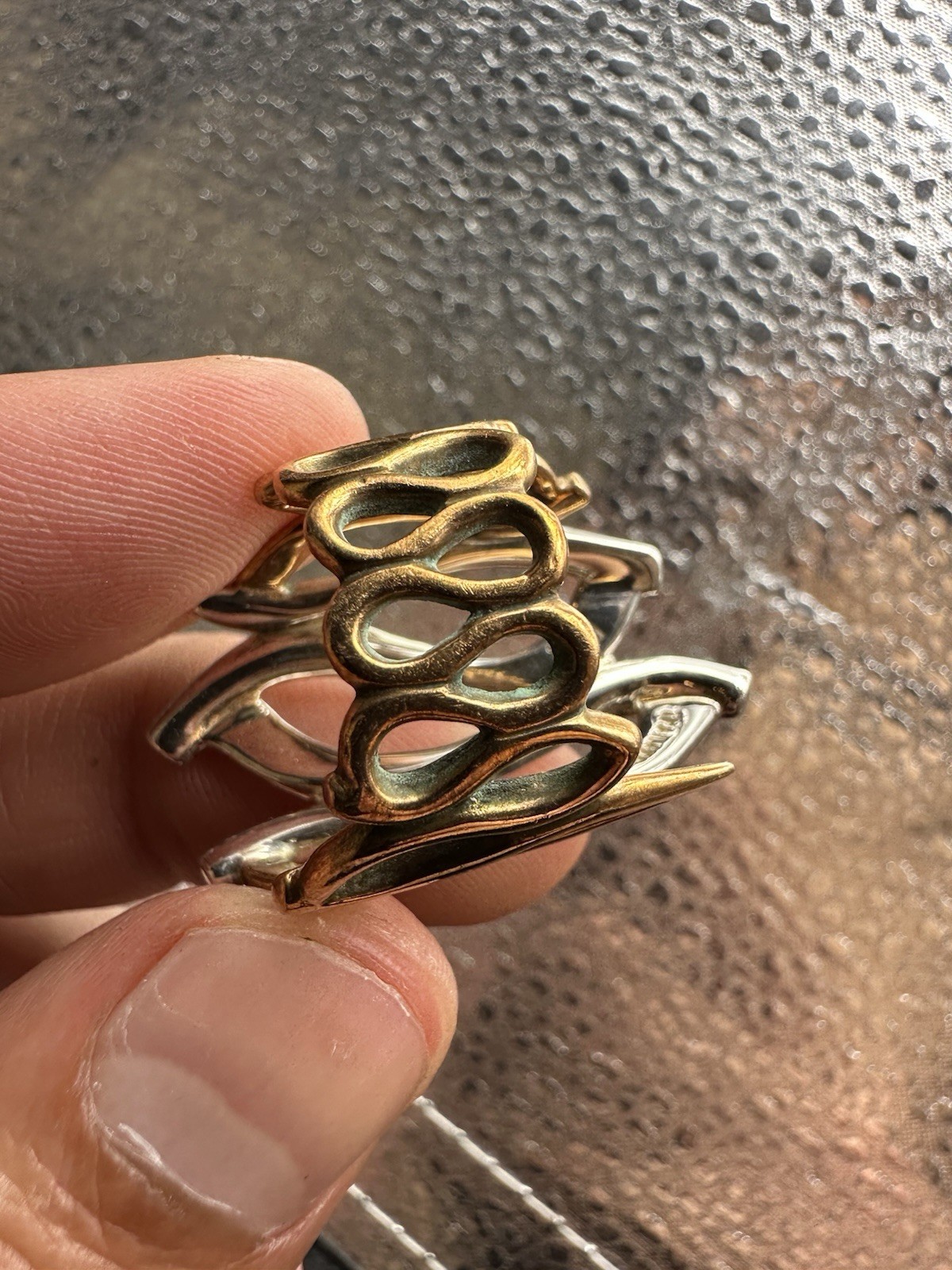 STUNNING RLM ROBERT LEE MORRIS STERLING BRONZE BOLD RING SIZE 6 See Pictures