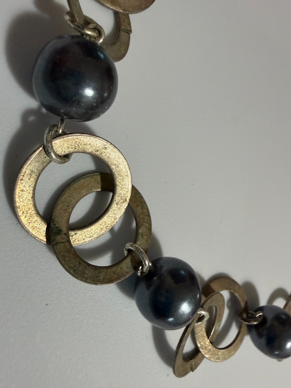 Mixed Metal Vintage Costume Necklace Lot Grunge Goth Retro Chain Spheres Pendant
