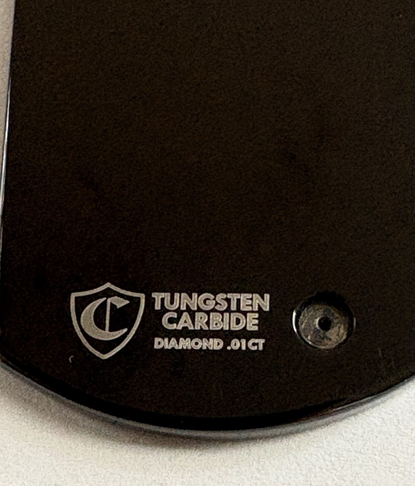 TUNGSTEN CARBIDE Diamond Black Dark Grey Dog Tag Pendant