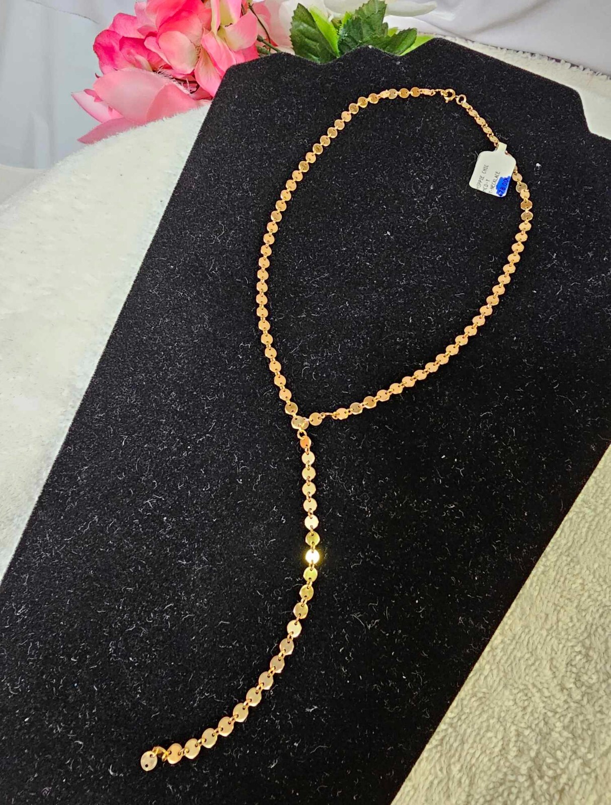 1/20 14k GF Gold filled choker necklace sequin disc design 15in” – B20