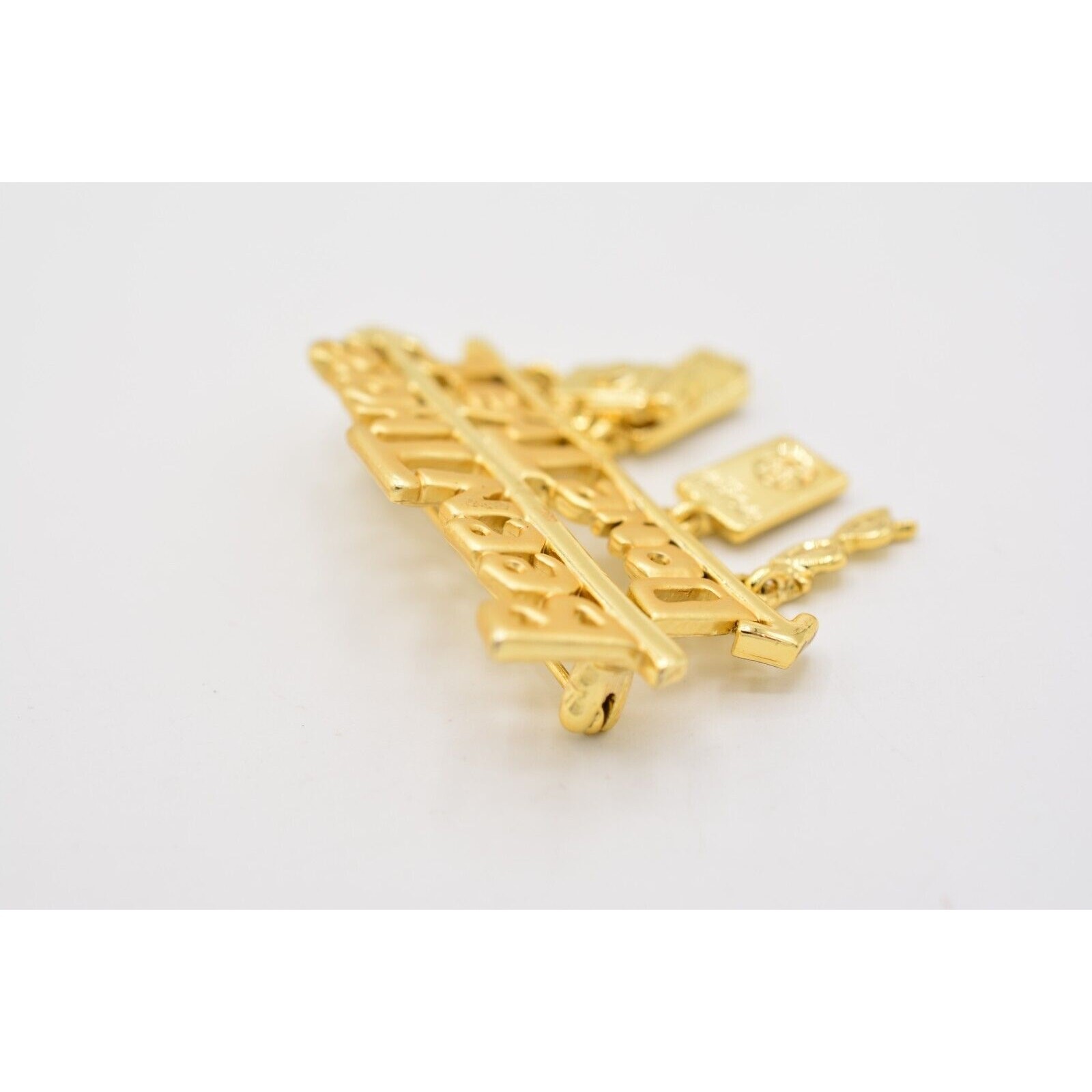 Danecraft Vintage Been There Done That Pin Brooch Travel Gold NOS 1980s BinA5