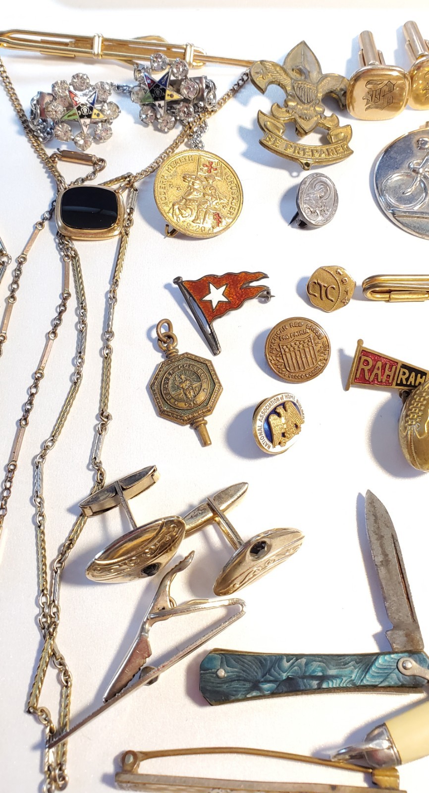 Antique, Vintage Mens Jewelry, Collectibles, Accessories Lot, Over 50 Pieces!