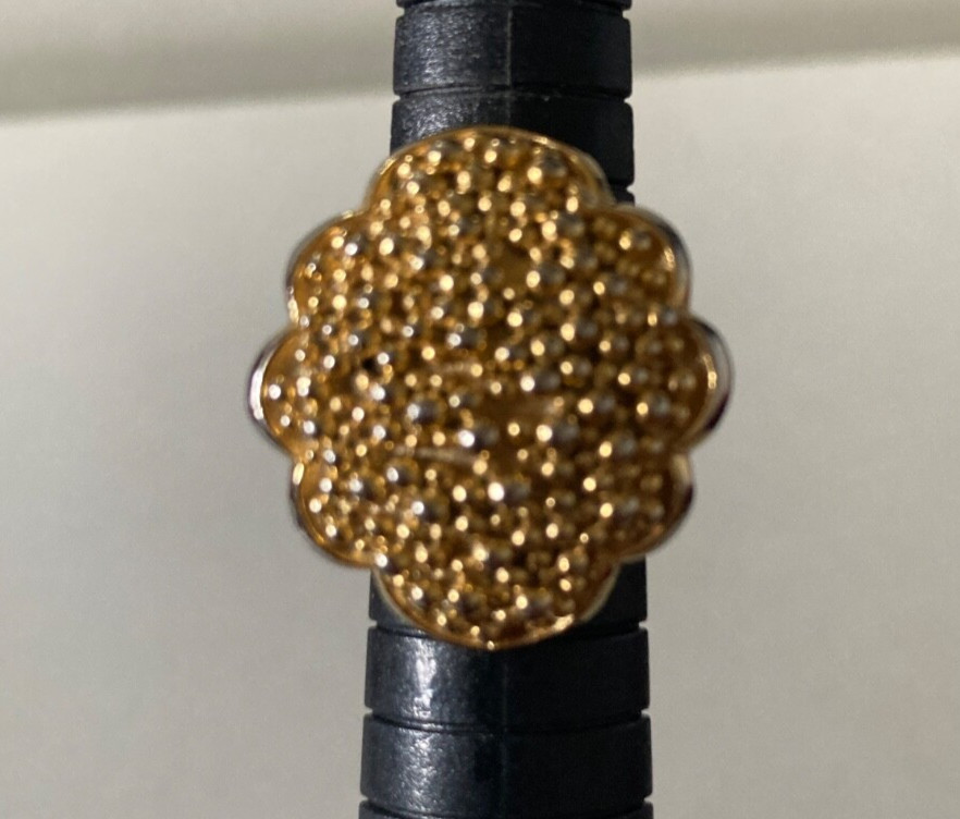 Vintage estate gold tone Coro adjustable statement ring jewelry rare find