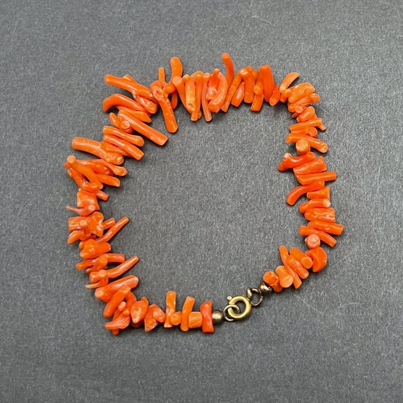 Vintage Coral Bracelet Orange Red Natural Boho