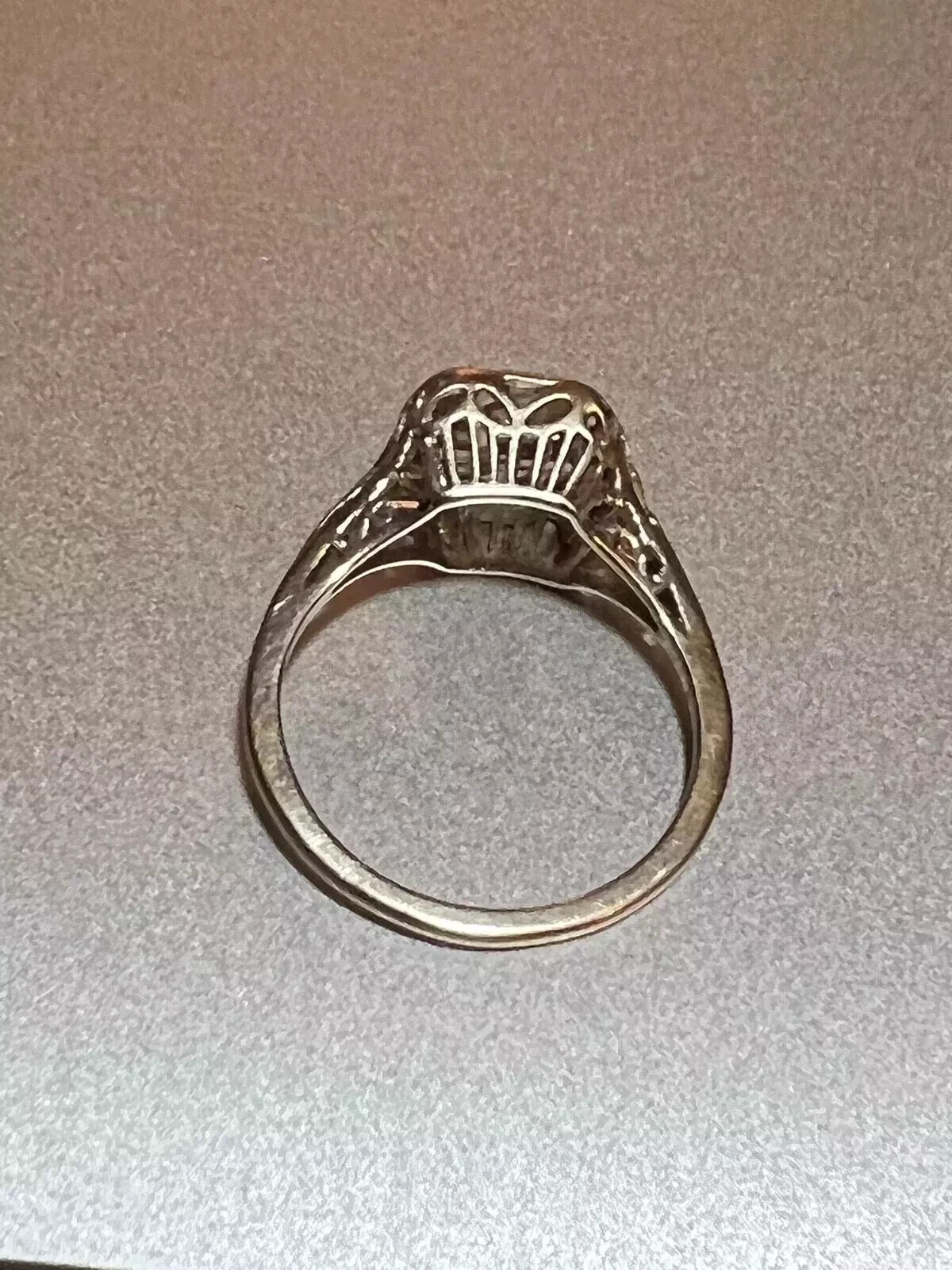 Art Deco Style 1.85Ct Lab Created Diamond Engagement 14K White Gold Finish Ring