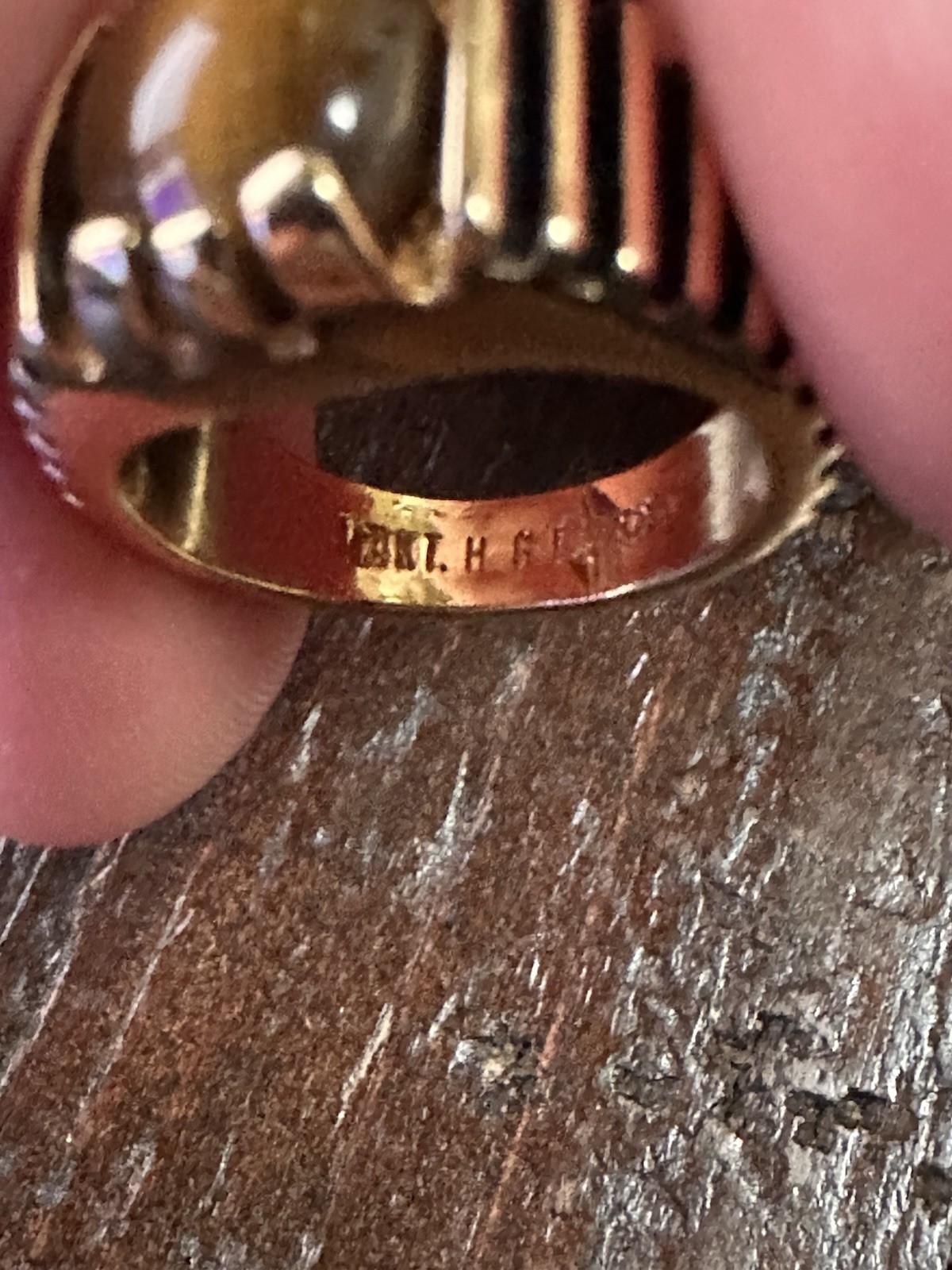Vintage Men’s Tiger Eye Ring Size 7.5 18K HGE Gold Electroplate