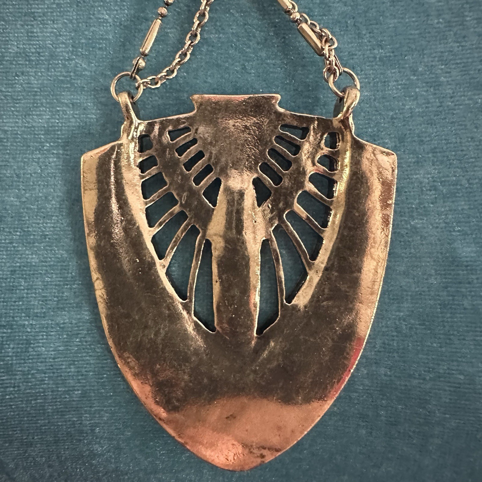 Art Nouveau Necklace Gold tone, Discontinued Art Deco revival Egyptian Scarab