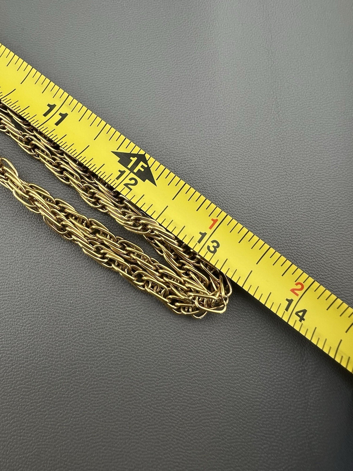 Vintage Monet Necklace Gold Tone Thick Elongated Link Rope Chain Signed 54”