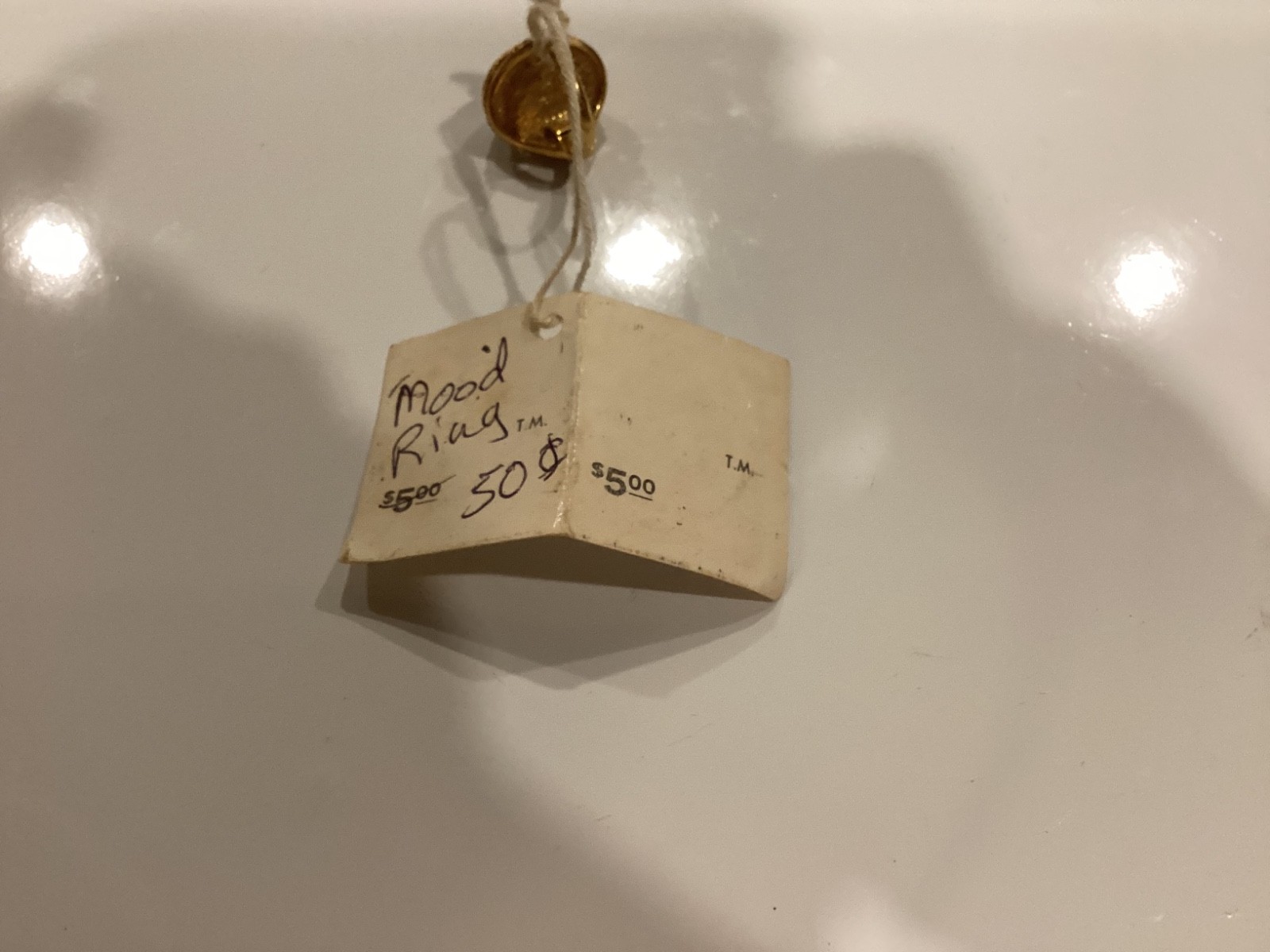 Vintage 1970’s Gold Tone Original Mood Ring Size 5 New Old Stock Tags Attached