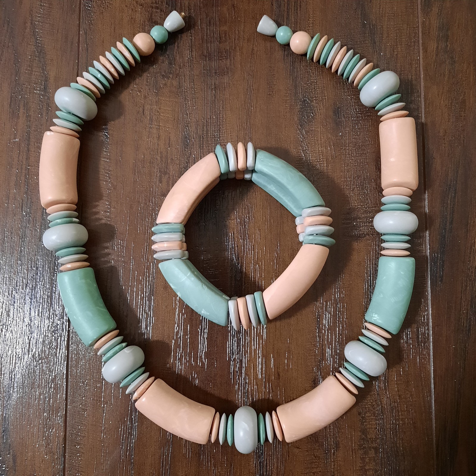 Vintage Avon Sun Bleached Colors Collection Necklace And Bracelet~Excellent Cond