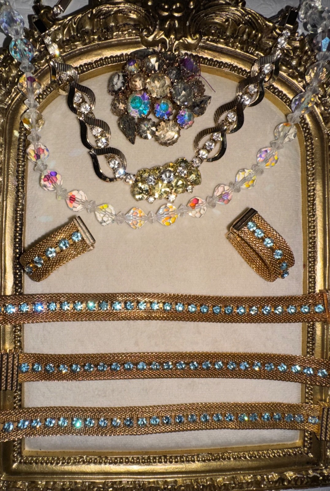 Julianas Art Deco Garnets Kramer Weiss Glowers Vtg SETS Rhinestone Jewelry Lot
