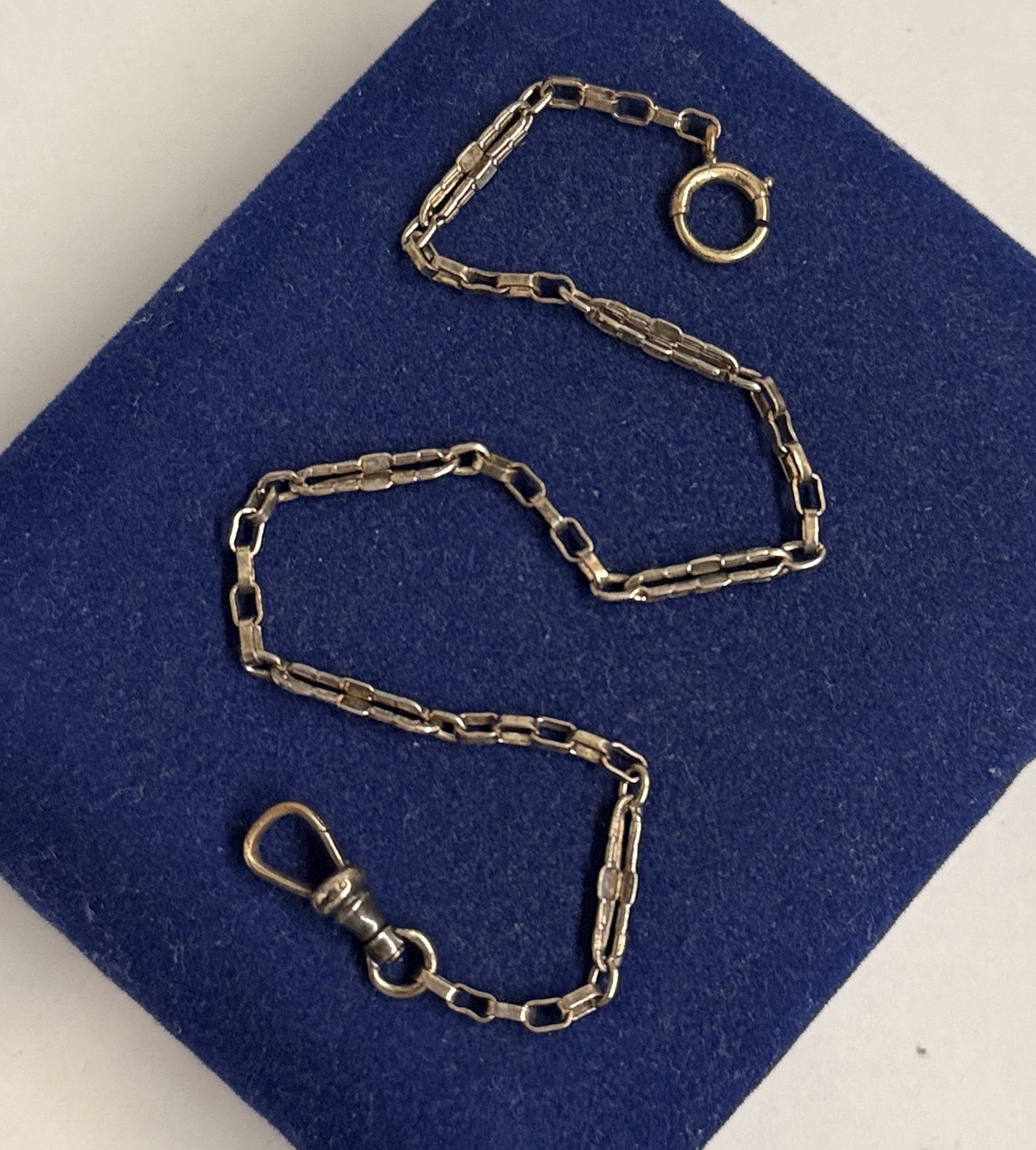 Patina Gold Filled Fob Detailed Bar link 9.5” 3mm Vtg victorian GF Vtg 4.6g