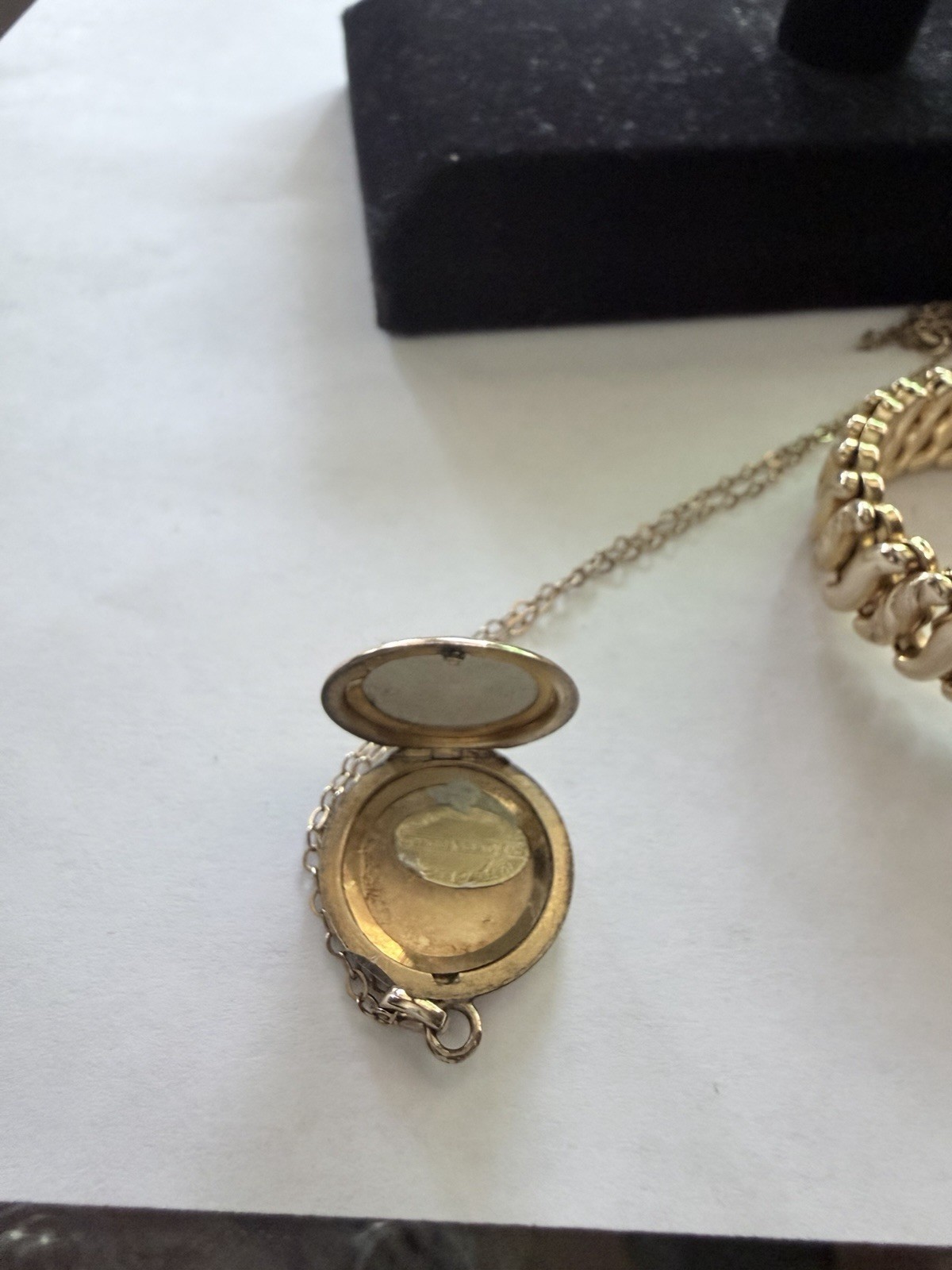 VTG 40s WWII Era Gold Sweetheart Expansion Bracelet & Necklace DF Briggs Carmen