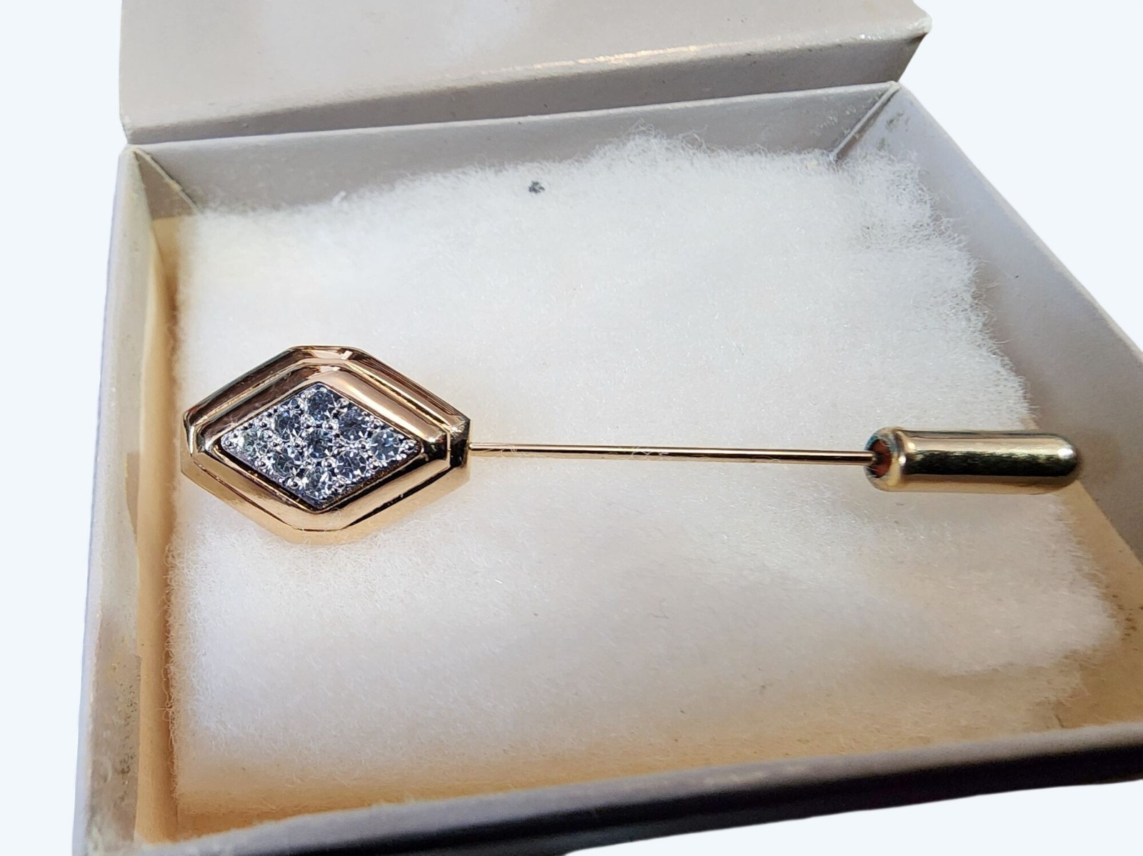 1984 Avon Pavé Gold-Tone Stickpin In Original Box – Unused Vintage Stock