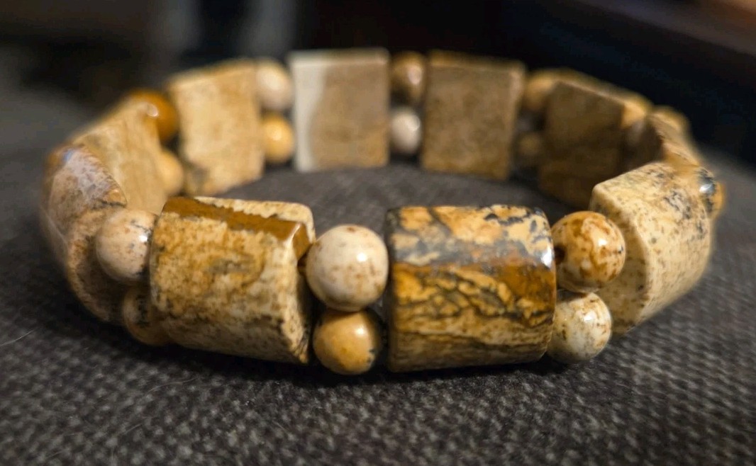 Estate Sale VINTAGE HIGH END *RARE* GORGEOUS Multicolor NATURAL STONE BRACELET
