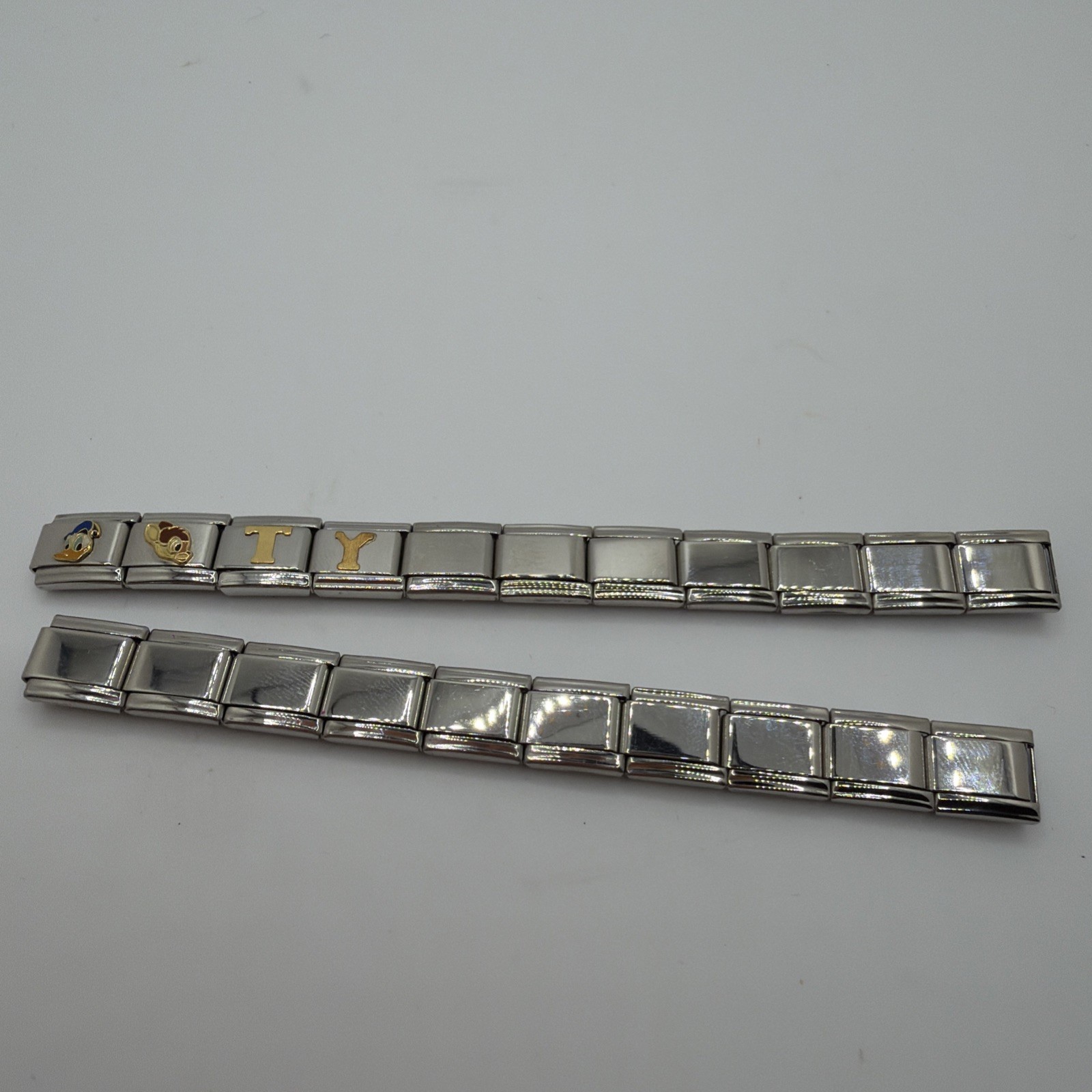 Vintage Lot of 21 Zoppini Italian Charms Stainless Steel Blanks, Letters, Disney