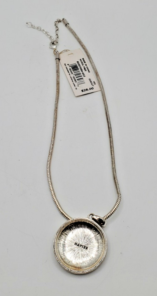 Napier Silver Tone Pendant Necklace NickeL Free NWT
