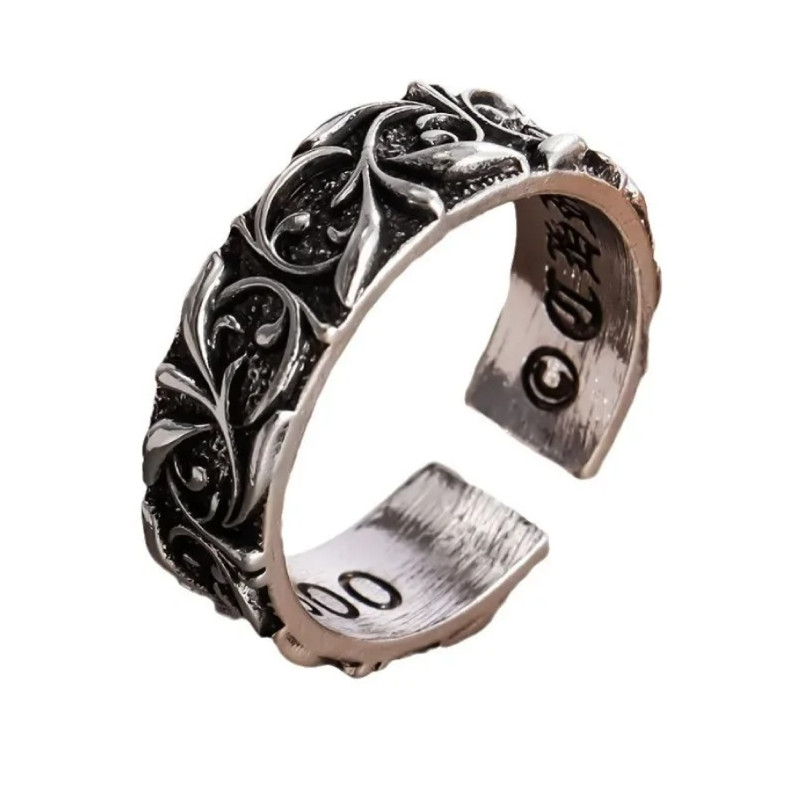 1pc Vintage Open Style Eternal Ring Adjustable Antique Silver Couple Gift – NEW