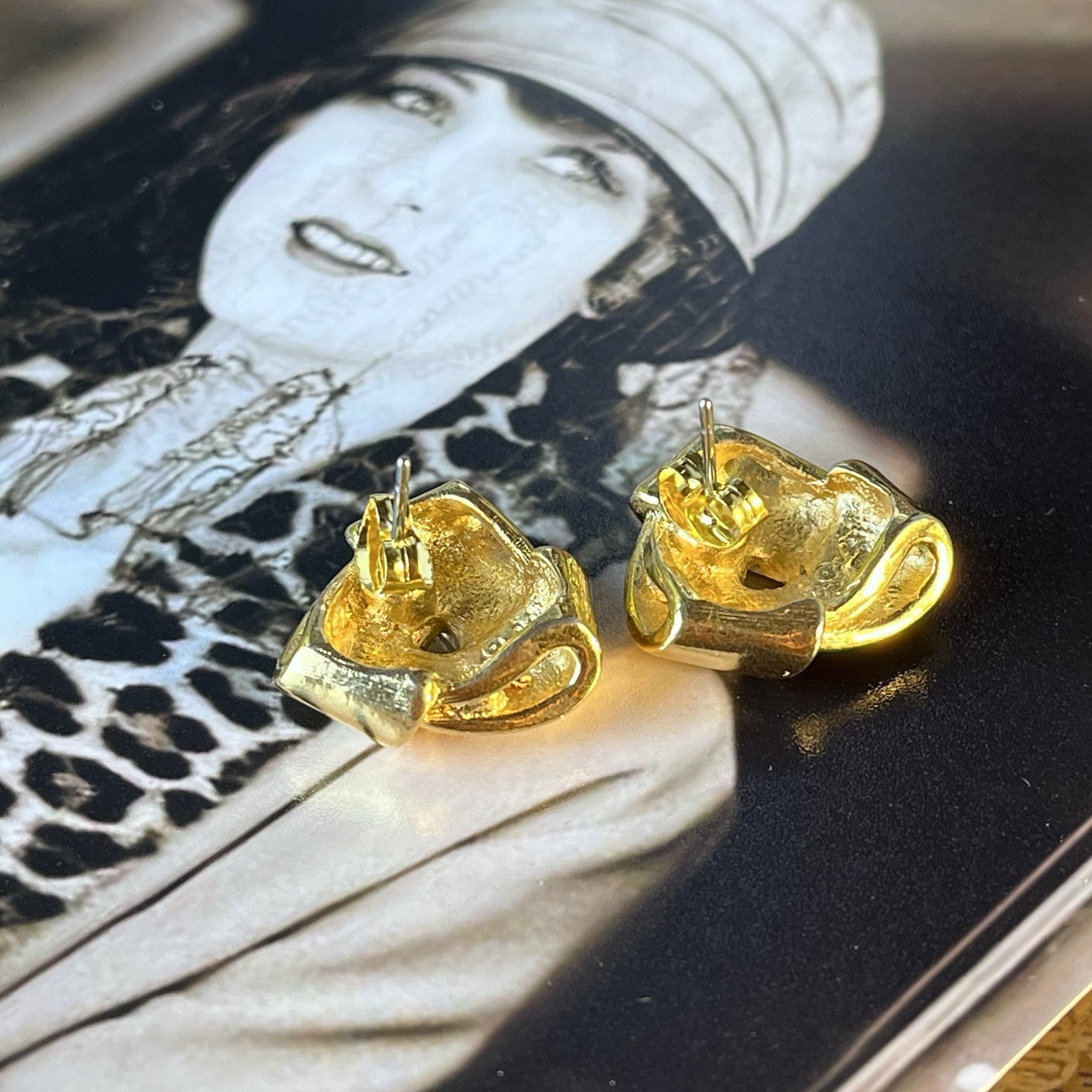 Vintage Gold Tone Pierced Post Earrings – 3/4” -Classic Minimalist – 1980s-1990s