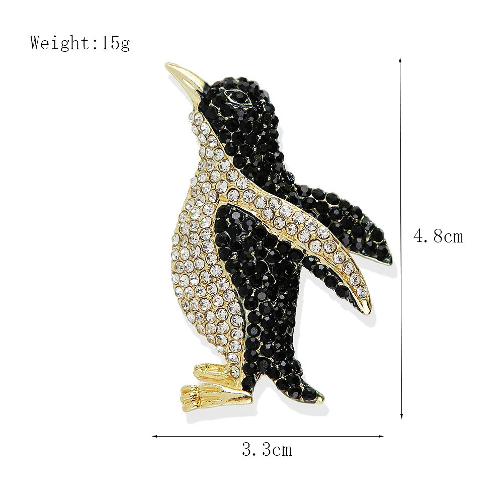 Rhinestone Penguin Brooch High-end Animal Pin Jewelry
