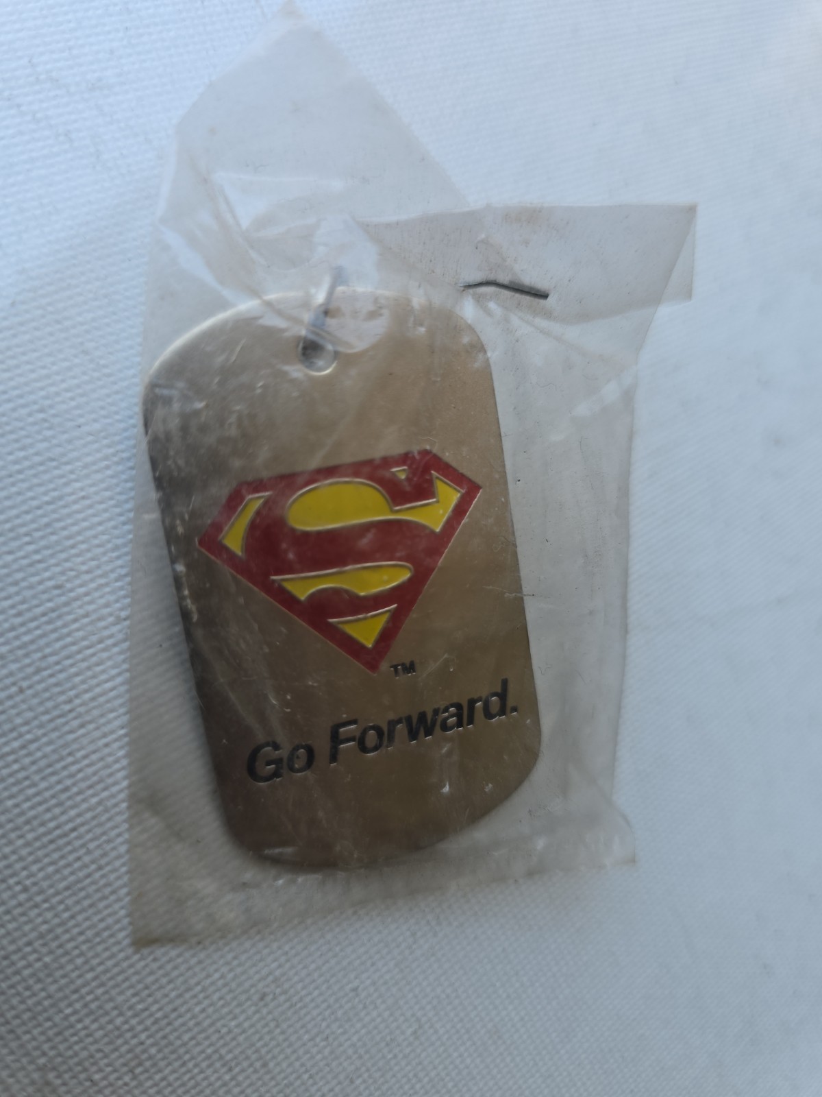 Christopher Reeve Foundation, Superman “Go Forward.” Keychain, Dog Tag TM & DC