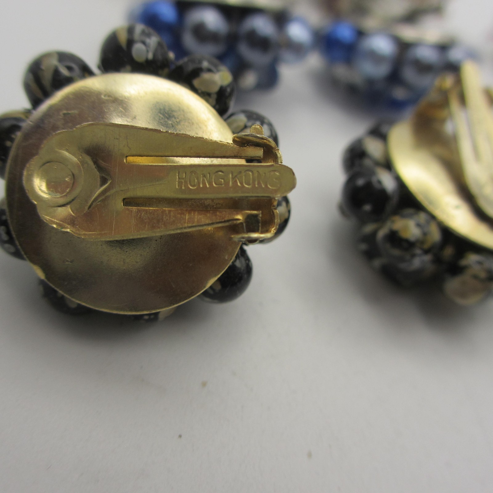 Vintage Cluster Beaded Earrings 6 Pair Hong Kong Japan Western Germany Clip Ons