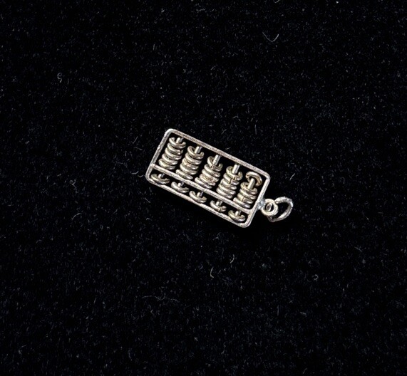 Vintage 1960s Sterling Abacus 3D Moving Charm