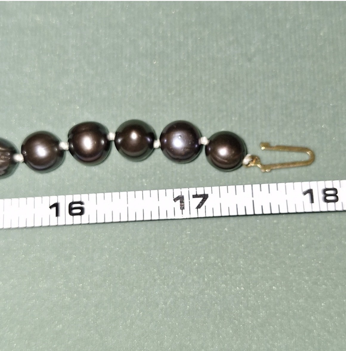 Stunning Vintage Knotted Black Freshwater Pearl Necklace 18” Dyed