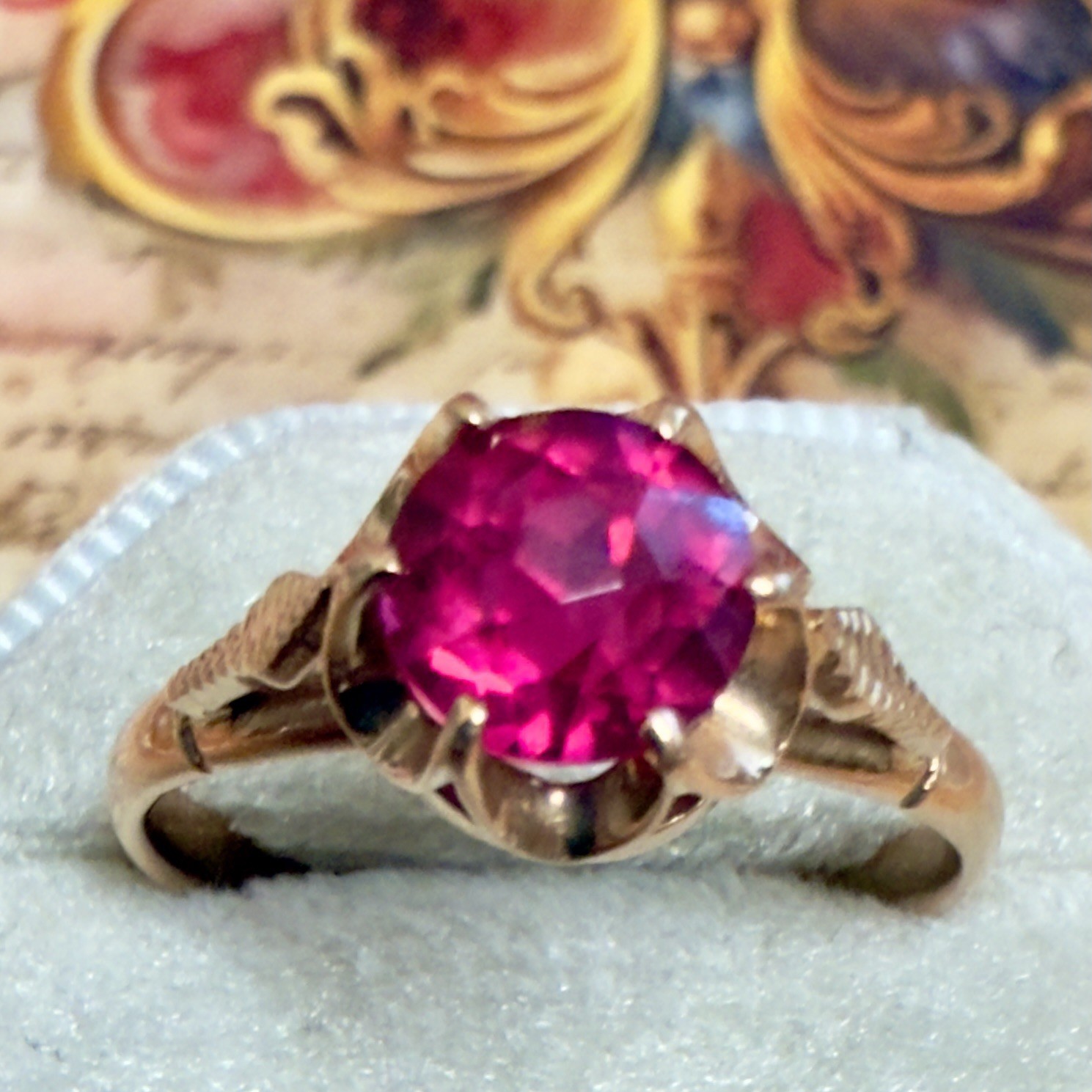 Size 8.5 Stunning Vintage 583 14k Rose Gold Ring – East European USSR Era #1851